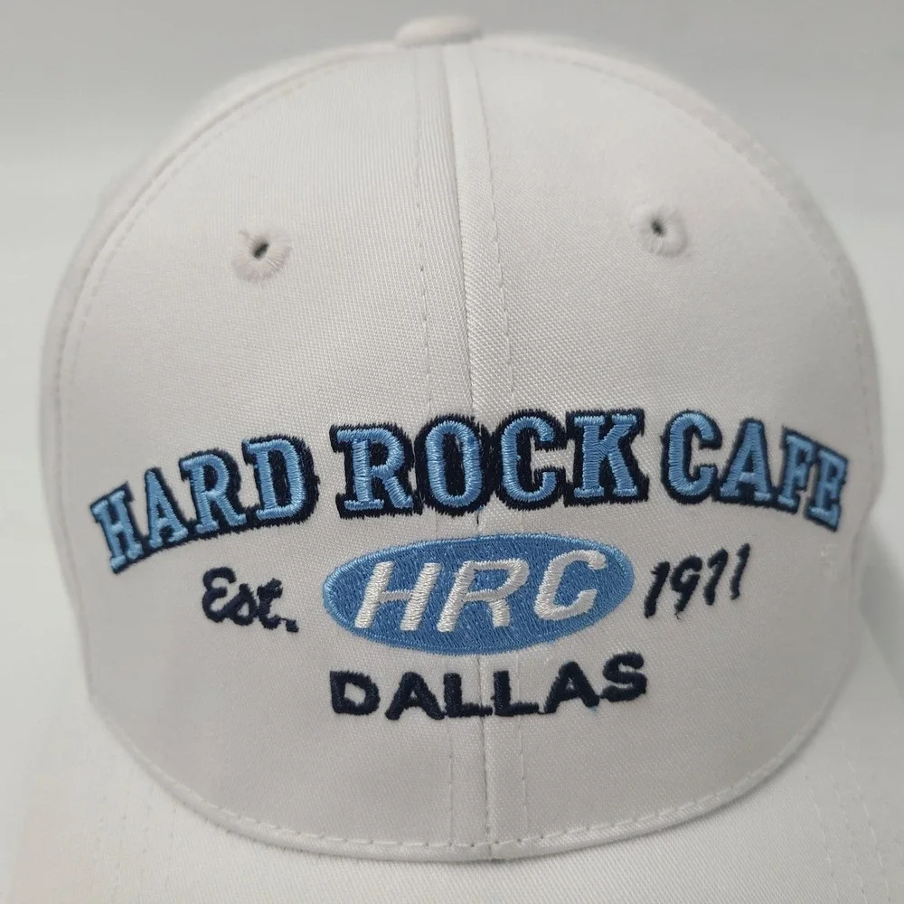 Hard Rock Cafe Hat Strapback (Fits Small) White Blue Dallas Est 1971 Casual‎ Men